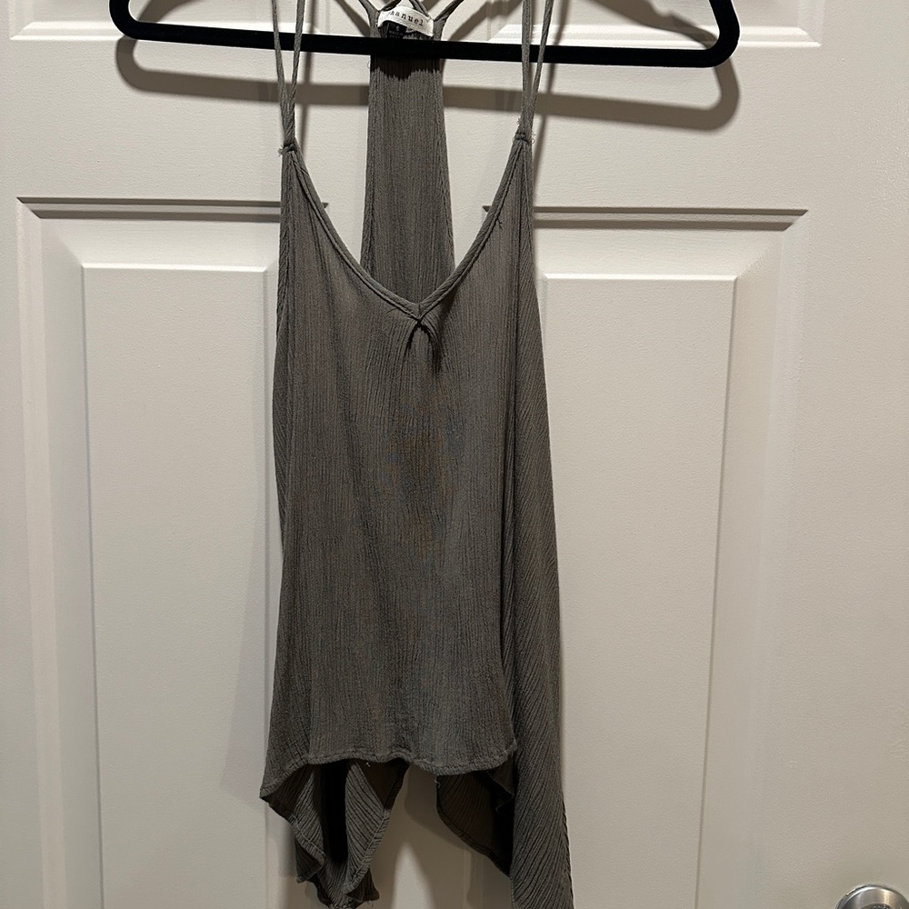 Phanuel olive green spaghetti strap flowing halter size small